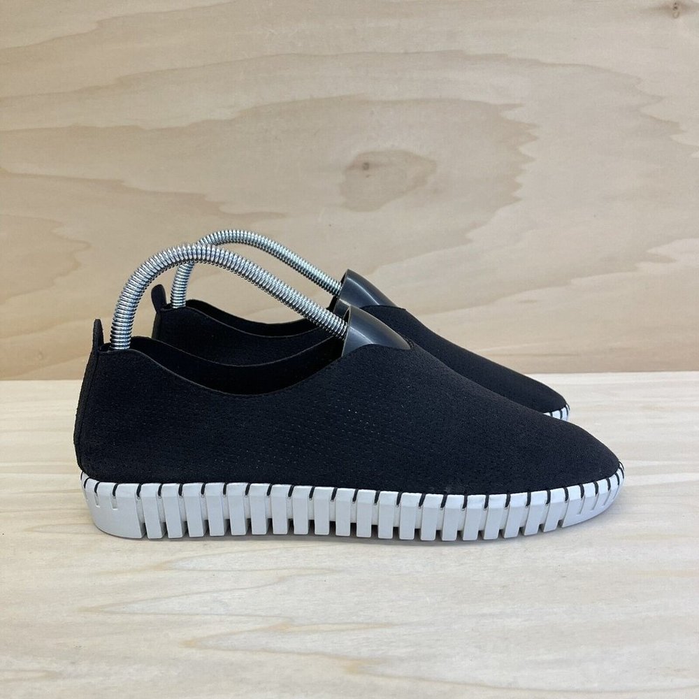 Skechers Womens Air Cooled Memory Foam Slip On Sneakers Shoes Black Size 8